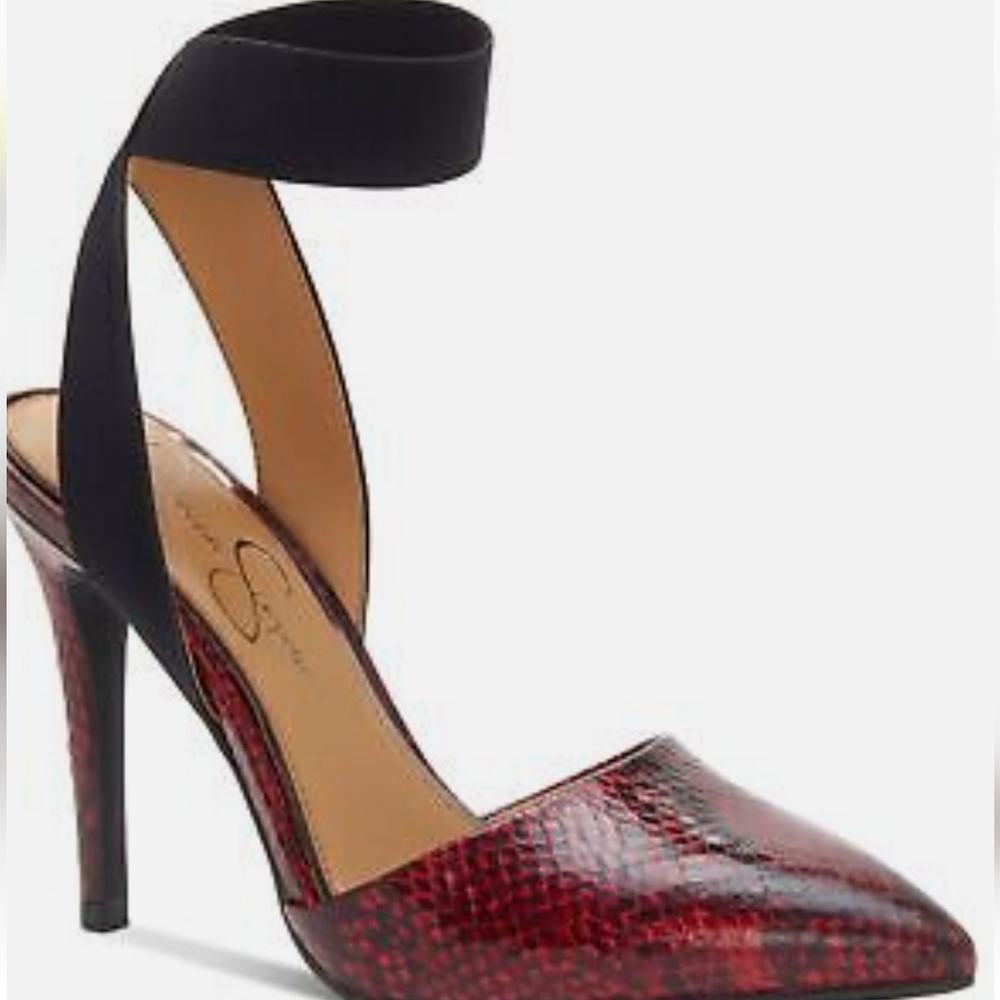 Women  Burgundy Print Shoes Jessica Simpson Size 9.5 Medium